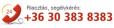 Riasztás, segélykérés: +36 30 383 8383